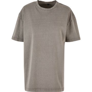 Women’s oversized acid wash tee - Asphalt - XS