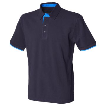 Contrast piqué polo shirt