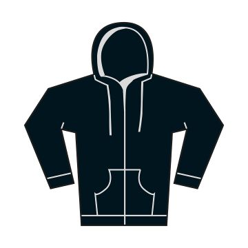 Softstyle™ midweight fleece adult full-zip hooded sweatshirt - Black - S