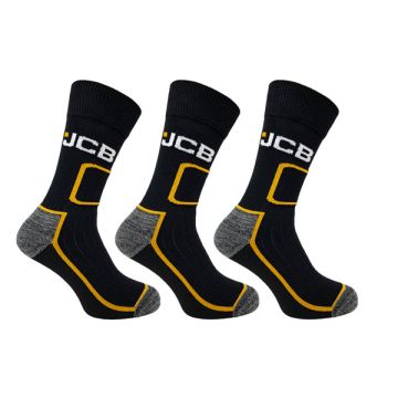 3PK SHIN PROTECT WORK SOCKS BLACK 6-11 - Black