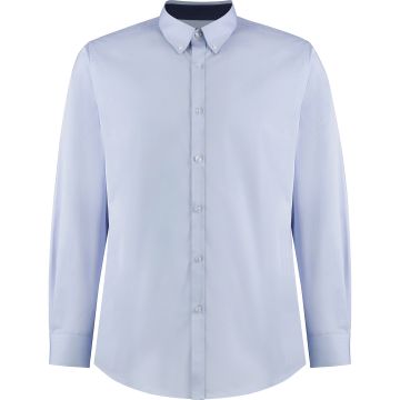Contrast premium Oxford shirt (button-down collar) long-sleeved (tailored fit) - Light Blue/Navy - S