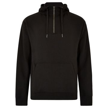Regular fit 1/4 zip hoodie - Black - S