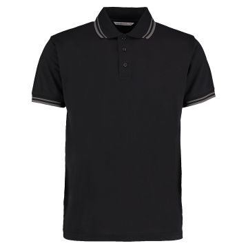 Tipped collar polo (classic fit) - Black/Charcoal - S