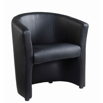 London leather reception chair - Black