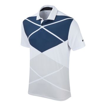Nike Vapor argyle print polo - White/Black - M