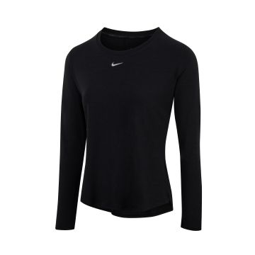 Women’s Nike One Luxe Dri-FIT long sleeve standard fit top - Black/Reflective Silver - XS