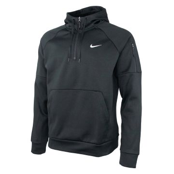 Nike men’s 1/4 zip fitness hoodie - Black/Black/White - M
