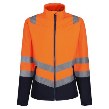 Pro hi-vis softshell jacket - Orange/Navy - S