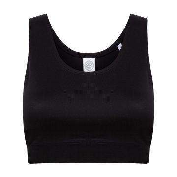 Women's fashion crop top - Black/Black - XS