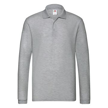 Premium long sleeve polo - Athletic Heather - S