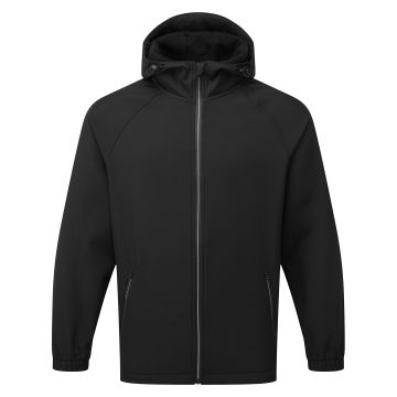 Hooded 2-layer softshell jacket - Black - M