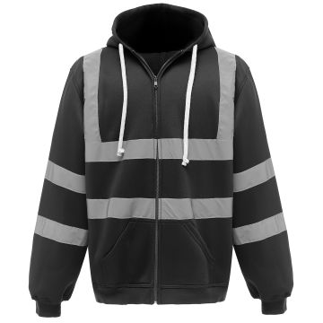 Hi-vis zip hoodie (HVK07) - Black - S