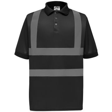 Hi-vis short sleeve polo (HVJ210) - Black - S