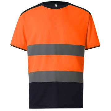 Hi-vis two-tone t-shirt (HVJ400) - Orange/Navy - S
